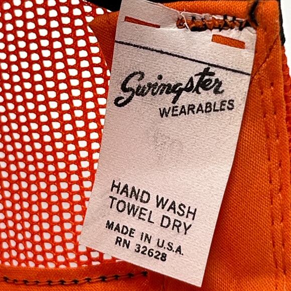 Vintage 80s O's Gold Trucker Hat Cap Orange Farmer Farming Snapback Full Mesh - Picture 10 of 11